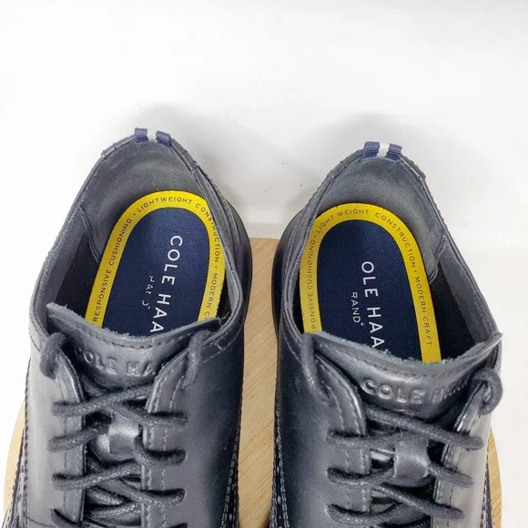 Cole Haan OriginalGrand Shoes Mens 11.5 Triple Black Wingtip Oxford Sneaker - Picture 5 of 14
